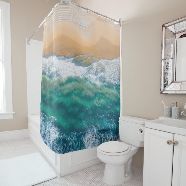  Beautiful beach crystal blue sea Shower Curtain (In Situ)