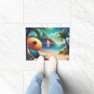 beautiful beach doormat