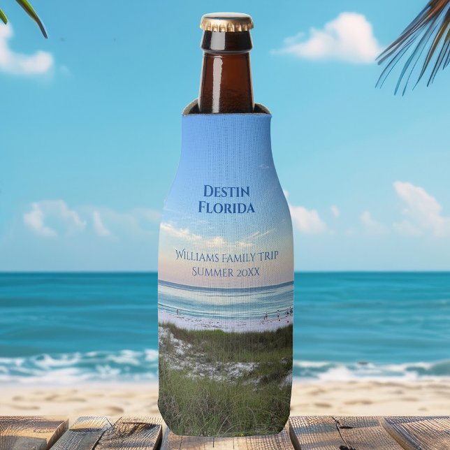 Beautiful Beach Event Custom Sunset Photography Bottle Cooler (Creator Uploaded)