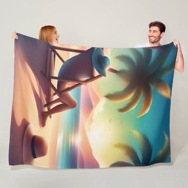 beautiful beach fleece blanket (In Situ)