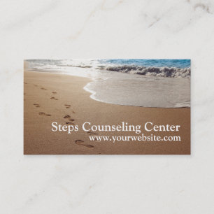 Beautiful Beach Foot Prints Counseling Centre Business Card