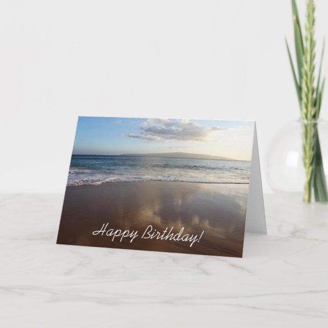 Beautiful Beach Happy Birthday Card (Front)