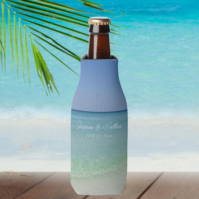  Beautiful Beach Horizon Personalised Wedding Bottle Cooler (Creator Uploaded)