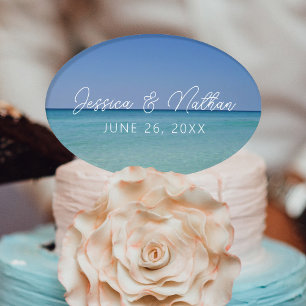  Beautiful Beach Horizon Personalised Wedding Cake Pick