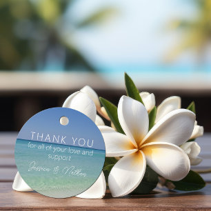 Beautiful Beach Horizon Personalised Wedding Favour Tags
