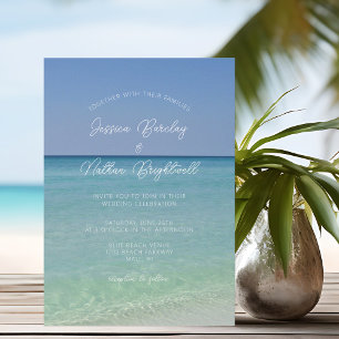  Beautiful Beach Horizon Photography Wedding Invitation