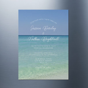  Beautiful Beach Horizon Photography Wedding Magnetic Invitation