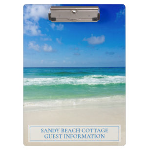 Beautiful Beach House Custom Guest Information Clipboard