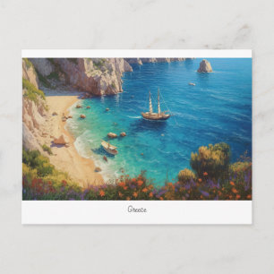 Beautiful beach in Greece Postcard