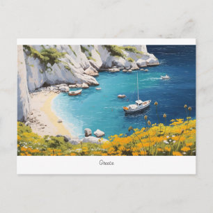 Beautiful beach in Greece  Postcard