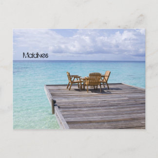 Beautiful beach in maldives postcard