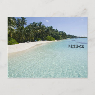 Beautiful beach in maldives postcard