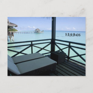 Beautiful beach in maldives postcard