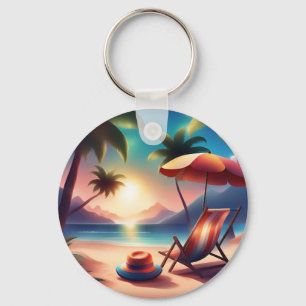 beautiful beach key ring
