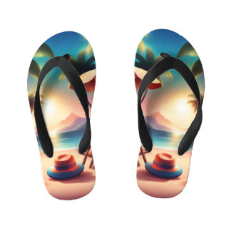beautiful beach kid's flip flops