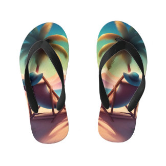 beautiful beach kid's flip flops
