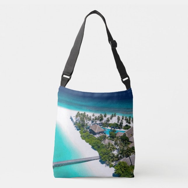 Beautiful Beach Landscape Crossbody Bag (Front)