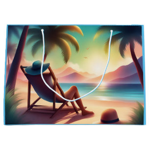 beautiful beach large gift bag