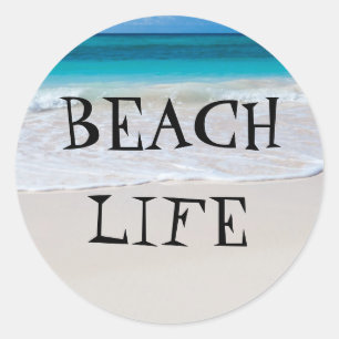 Beautiful Beach Life Classic Round Sticker