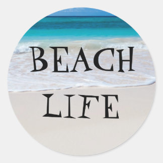 Beautiful Beach Life Classic Round Sticker