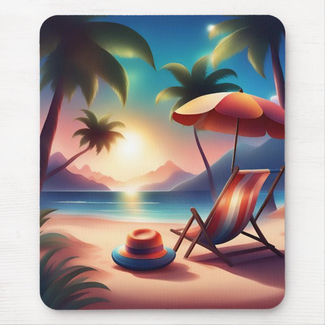 beautiful beach mouse mat (Front)