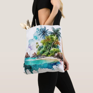 Beautiful Beach Ocean Waves Sand Sea Shells Tote Bag