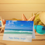 Beautiful Beach Photo Custom Ocean Happy Birthday Card<br><div class="desc">A beautiful beach photograph taken in the ideal vacation destination of Destin, Florida to wish someone a personalised happy birthday. The gorgeous green waters of Sandestin wash up to the sandy seashore underneath serene blue skies to make the perfect scenic vacation photo birthday card. Sell these at your beach shop...</div>