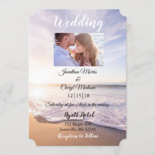 Beautiful Beach Photo Wedding invitations