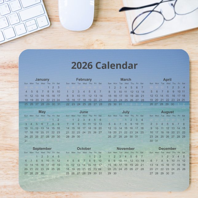 Beautiful Beach Photography 2026 Calendar Mouse Mat (Creator Uploaded)