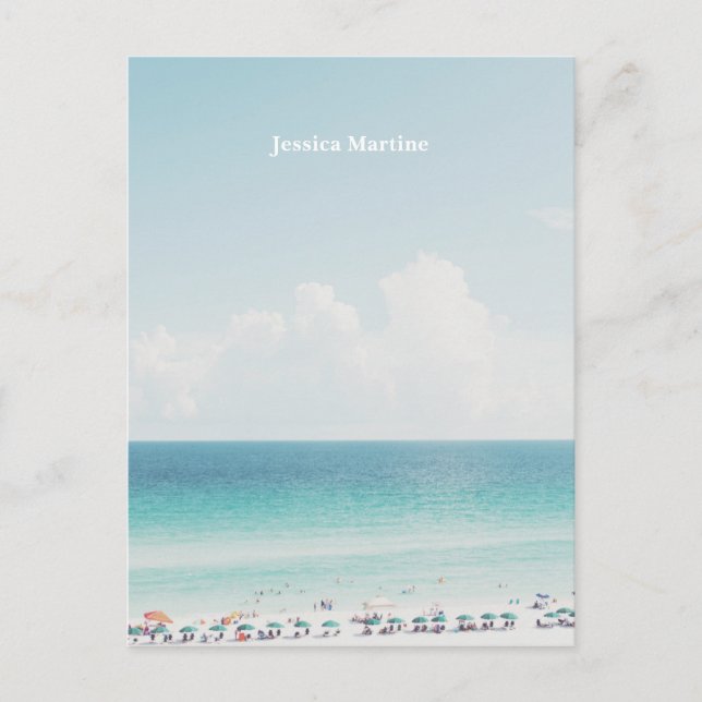 Beautiful Beach Photography Cool Blue Ocean Skies Postcard (Front)