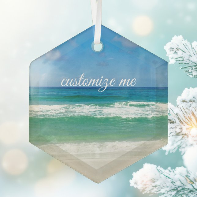 Beautiful Beach Photography Custom Seaside Home Glass Tree Decoration (Creator Uploaded)