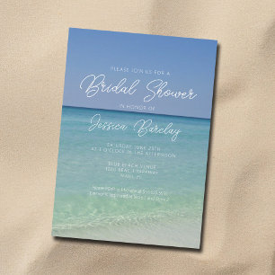 Beautiful Beach Photography Seaside Bridal Shower Invitation