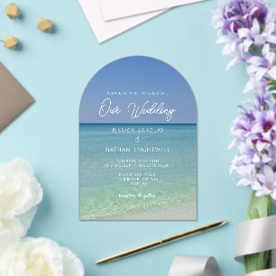 Beautiful Beach Photography Seaside Wedding Acrylic Invitations