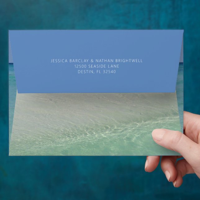 Beautiful Beach Photography Seaside Wedding Envelope (Hand)