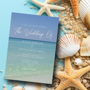 Beautiful Beach Photography Seaside Wedding Invitation