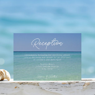 Beautiful Beach Photography Wedding Reception Enclosure Card