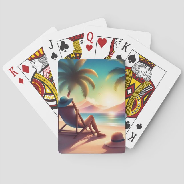 beautiful beach playing cards (Back)
