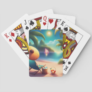 beautiful beach playing cards