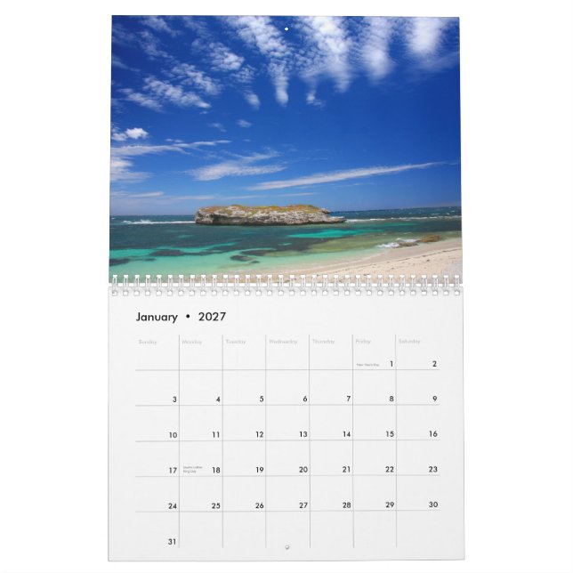 Beautiful Beach Scene Photographs 2013 Calendar (Jan 2027)