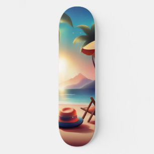 beautiful beach skateboard
