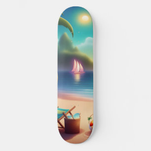 beautiful beach skateboard