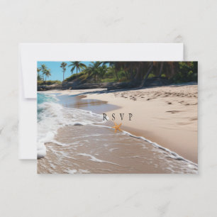 Beautiful Beach Summer Tropical Wedding   RSVP Card
