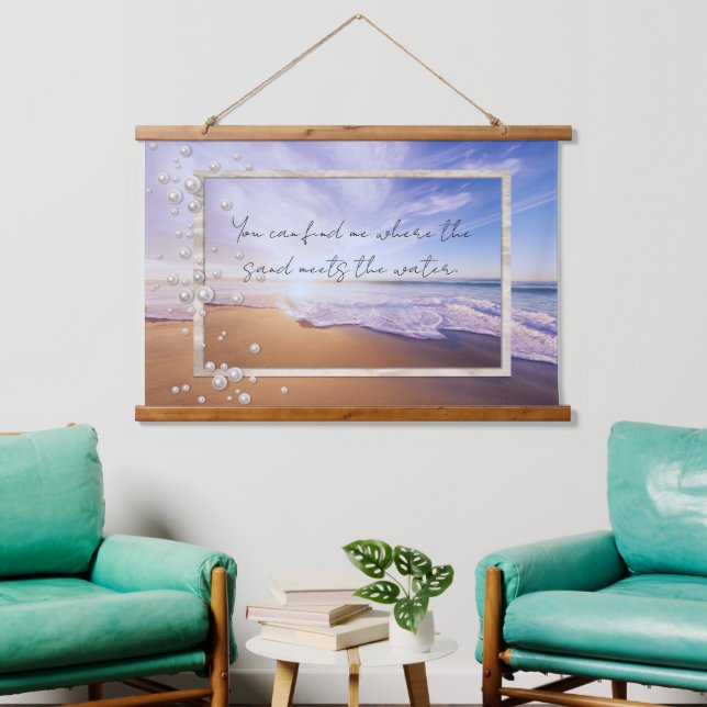 Beautiful Beach Sunrise Hanging Tapestry (Living Room)