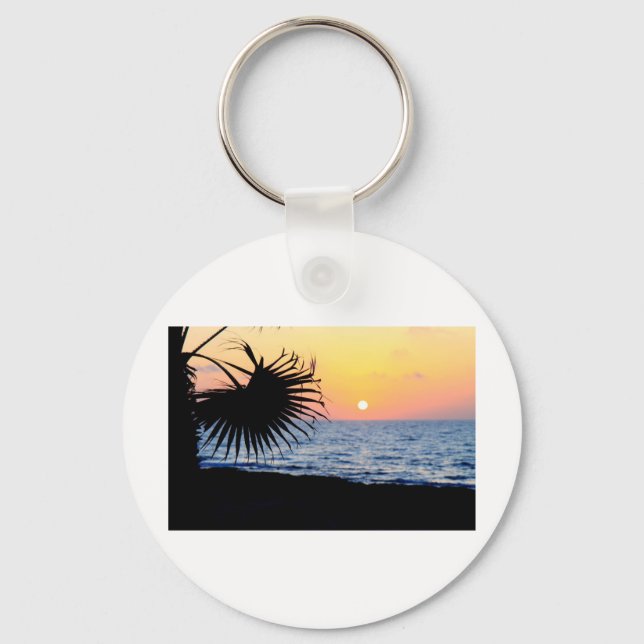 BEAUTIFUL BEACH SUNSET KEY RING (Front)