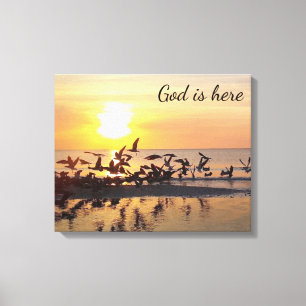 Beautiful Beach Sunset Photography Canvas Print