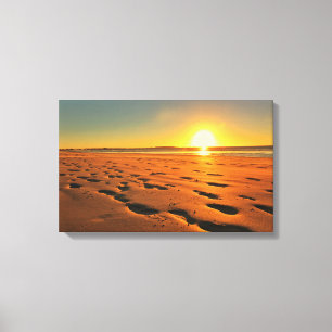 Beautiful Beach Sunset Stretched Canvas Print