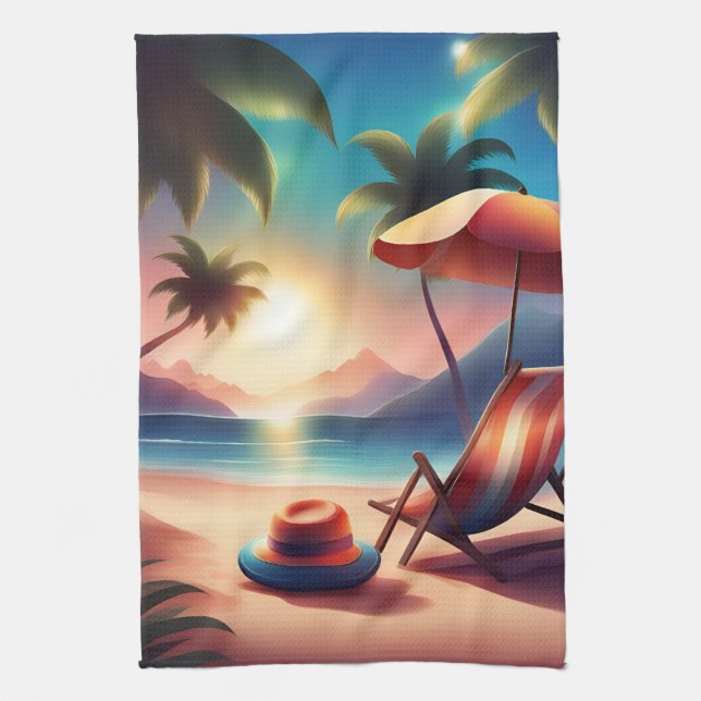 beautiful beach tea towel (Vertical)