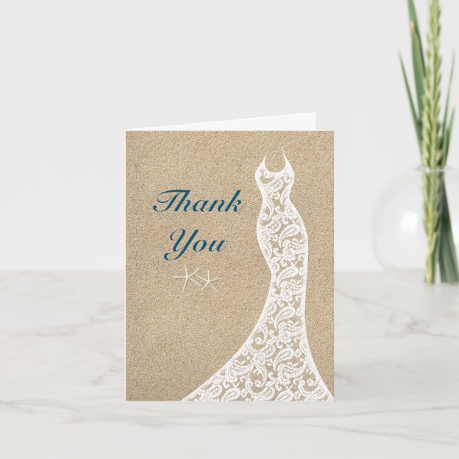Beautiful Beach Thank You Card (Front)