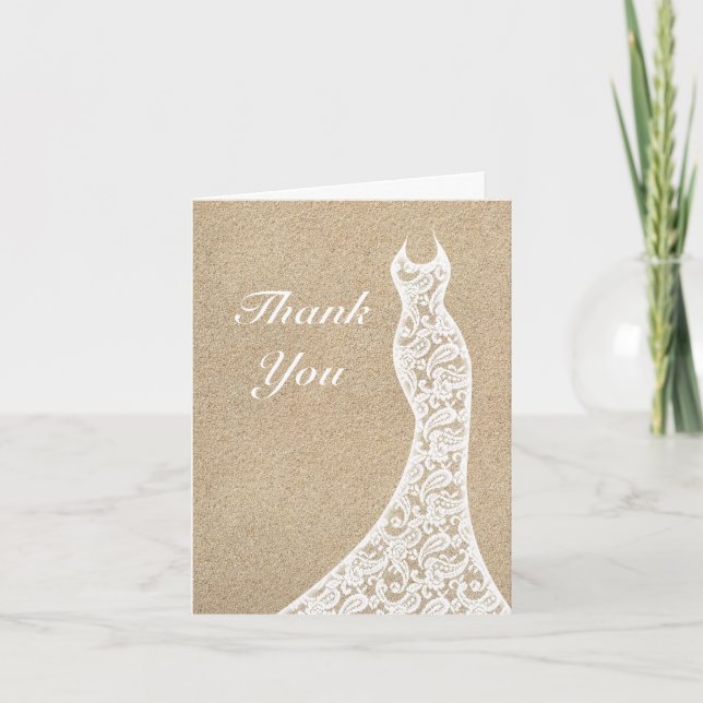 Beautiful Beach Thank You Card White (Front)