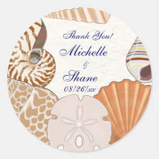 Beautiful Beach Thank You Classic Round Sticker